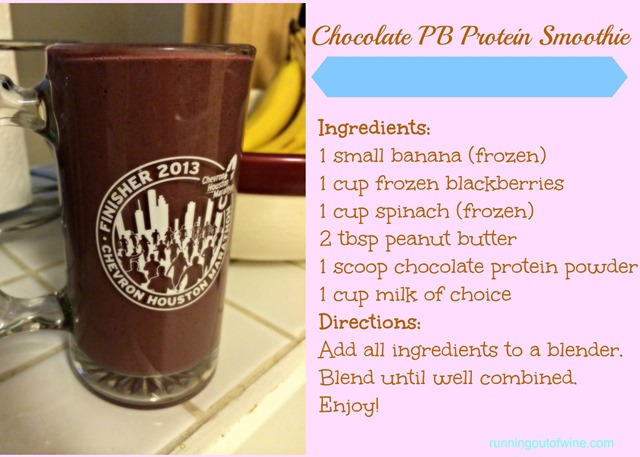 chocolate pb protein smoothie