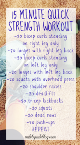 A quick and effective strength training workout. This can be done at home or in the gym. Repeat more or less than once depending on how much time you have!