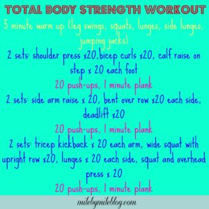 A total body strength workout that can be done at home, and hits all the major muscle groups. #strength #workout