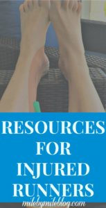 Dealing with a running injury? Check out some resources to help get you through it as quickly and safely as possible! #running #injuries #recovery