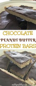 Try these chocolate peanut butter protein bars for the perfect breakfast or snack! Made with protein powder and oats, they will fill you up but also satisfy your sweet tooth!