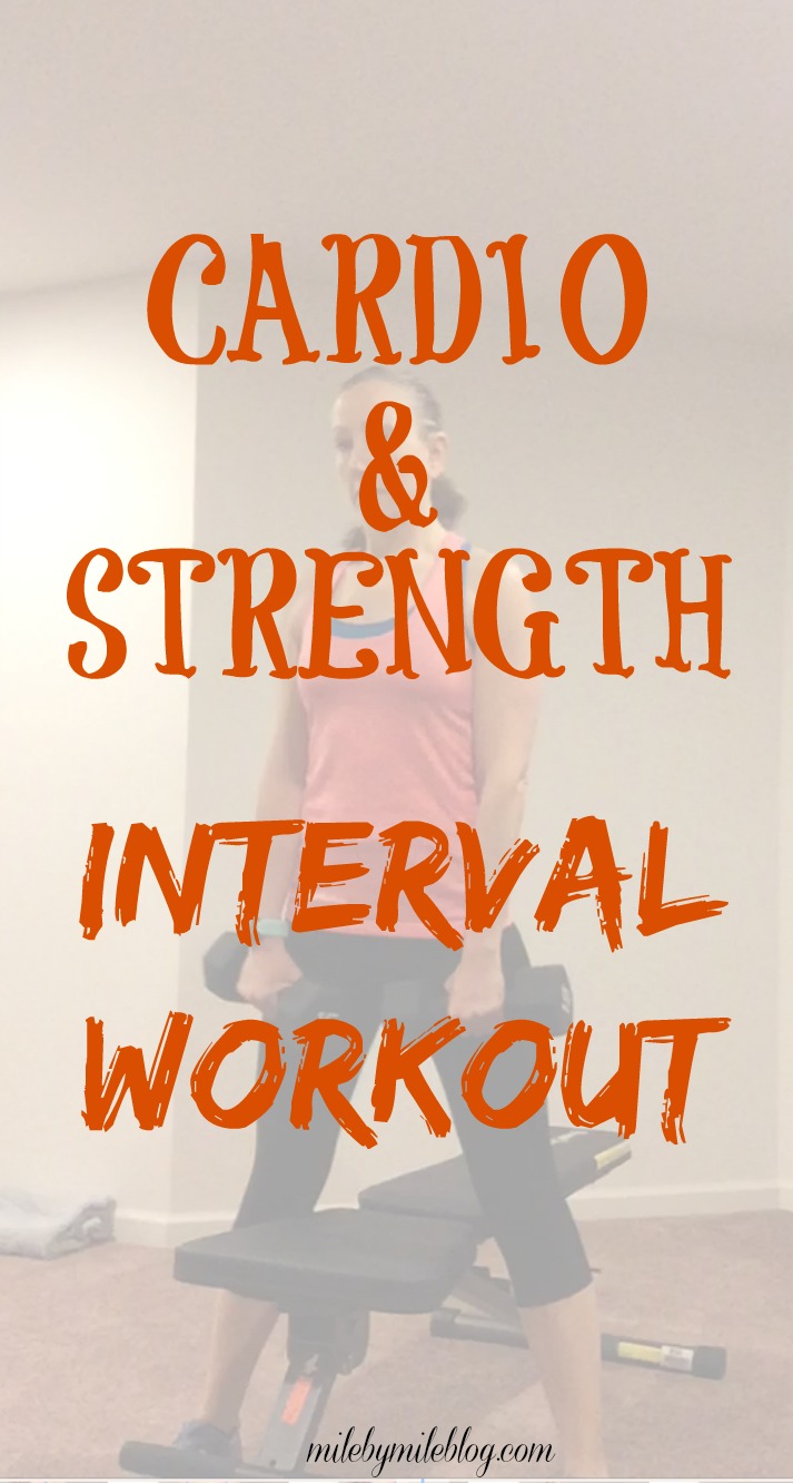 A challenging but fun interval workout that focuses on both cardio and strength training. In less than 90 minutes you will get your heart rate up, strength train your whole body, and get nice and sweaty!
