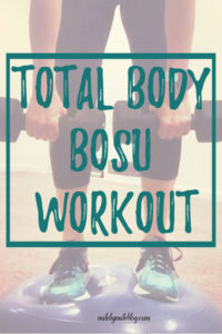 This total body Bosu workout uses the bosu and focuses on strength training with cardio intervals to get in a fun, effective workout! #bosu #strengthtraining #bosuworkout #workout #fitness