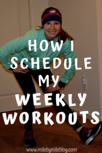 Even when I'm not following a training plan, I like to have a workout schedule. Click post to read about how I schedule my weekly workouts. #workout #fitness