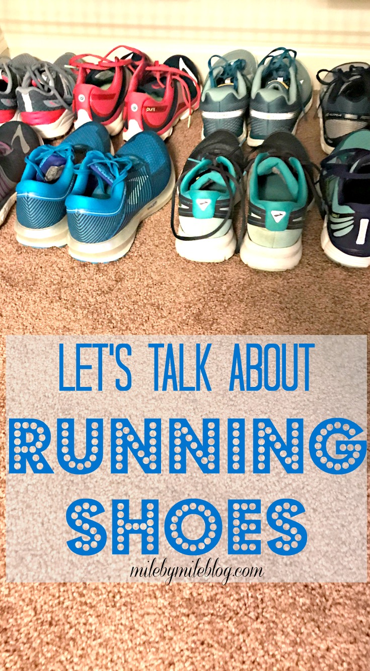 Let's talk about running shoes! What are your favorites? Do you wear one brand or like to try out different ones? Click post to read about which shoes I've been running in lately! #run #running #runningshoes