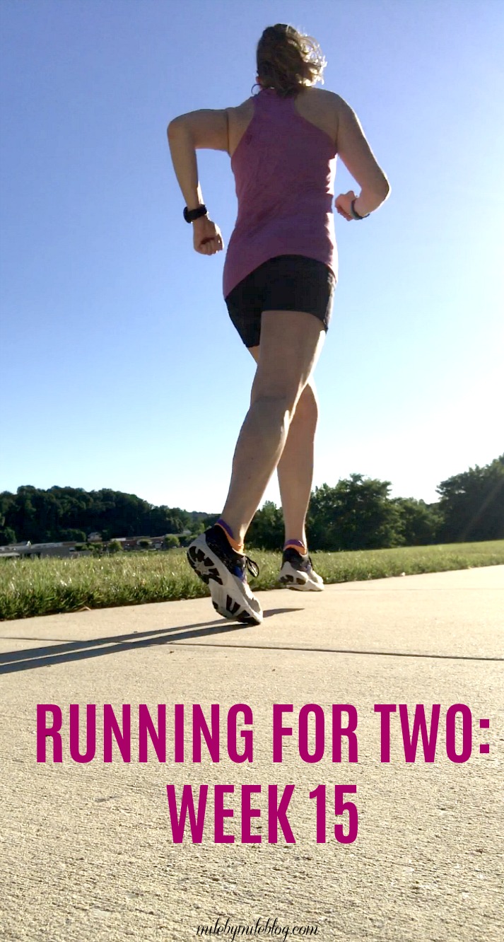 This was week 15 of running for two, and it started out as a really hot one! Luckily the weather cooled off and I got in a great 10 miler at the end of the week. Click post to read more about this week's workouts! #running #workouts #pregnancy #fitness
