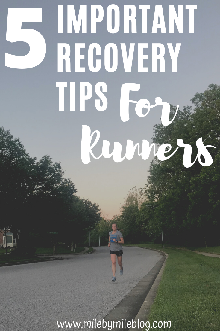 Recovery is so important for runners! It doesn't need to be complicated, but it needs to be consistent. Here are my top 5 important recovery tips for runners. #running #runningtips