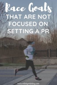 Most runners go into a race hoping to set a PR (or personal record). However, there are many other race goals that you can focus on, especially if you race often or are not in peak racing shape. Focusing on other types of race goals can be great for working on other skills like pacing, fueling, or just enjoying the race environment!