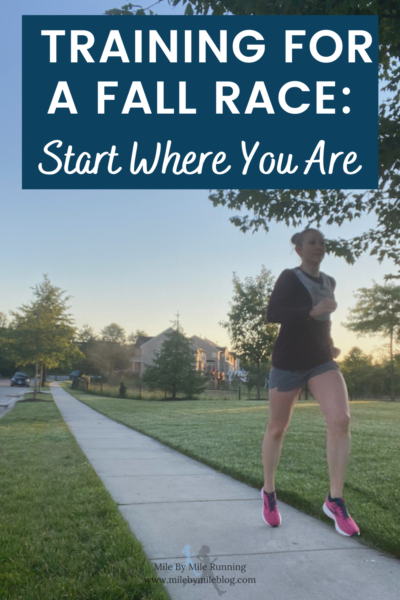 I'm back after skipping last week's Weekly Run Down due to my blog being down! But everything is back up now so it's time to play catch up. Two weeks ago I started training for a fall race. I am hoping to do a marathon. but may consider doing a half if a full is too much. My motto as I've started training is "start where you are". I will slowly build, add some speed, and see where it takes me.