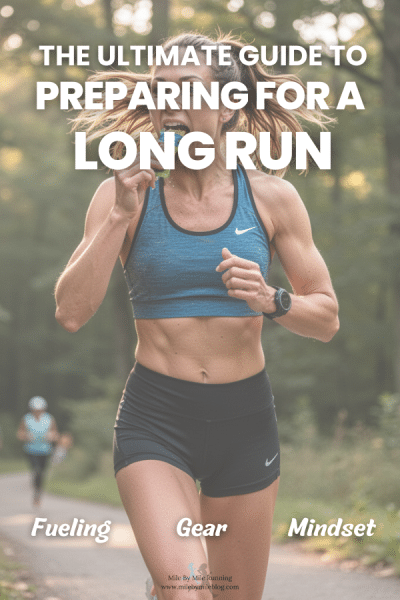 A female runner fueling on a successful long run that she was well prepared for.