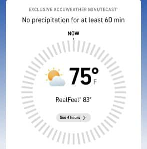 Weather on race morning